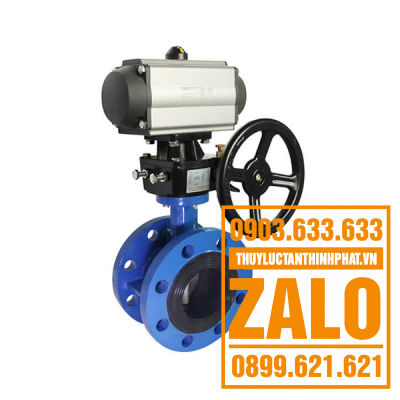 VAN BƯỚM MẶT BÍCH ĐIỀU KHIỂN KHÍ NÉN TAY QUAY
