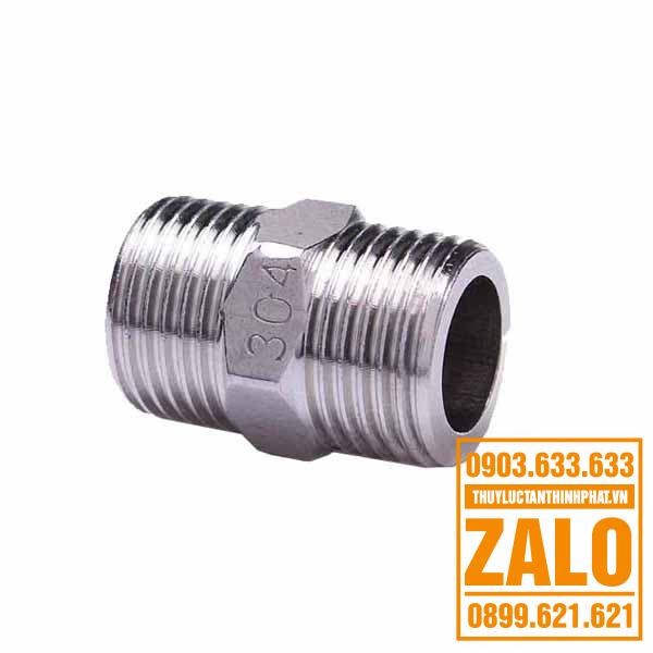 Kép 2 đầu ren ngoài inox